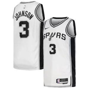 Cool Keldon Johnson San Antonio Spurs Nike Unisex Swingman Jersey Association Edition White/Black per i devoti sostenitori