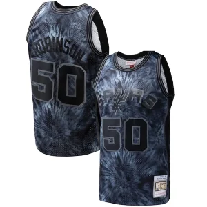 Stupendo Pratico Incantevole David Robinson San Antonio Spurs Hardwood Classics 1998/99 Tie Dye Swingman Jersey Black per i devoti sostenitori