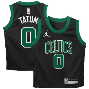 Delizioso Resistente Stupendo Jayson Tatum Boston Celtics Jordan Brand Preschool 2022/23 Replica Jersey Statement Edition Black per i devoti sostenitori