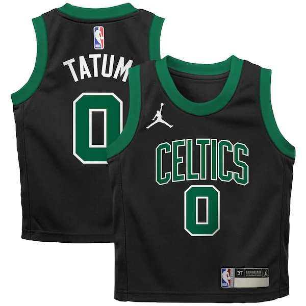Delizioso Resistente Stupendo Jayson Tatum Boston Celtics Jordan Brand Preschool 2022/23 Replica Jersey Statement Edition Black per i devoti sostenitori
