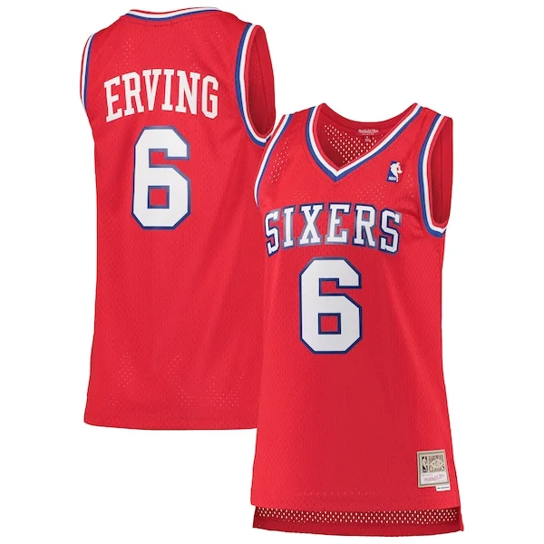 Comodo Lussuoso Julius Erving Philadelphia 76ers Women's 1982/83 Hardwood Classics Swingman Jersey Red per i devoti sostenitori