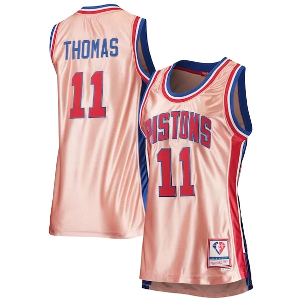 Accattivante Magnifico Comodo Isiah Thomas Detroit Pistons Women's 75th Anniversary Rose Gold 1982 Swingman Jersey Pink per i devoti sostenitori