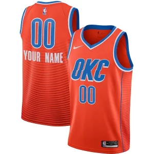 Magnifico Oklahoma City Thunder Jordan Brand Swingman Custom Jersey Statement Edition Orange per i devoti sostenitori