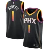 Trendy Duraturo Devin Booker Phoenix Suns Jordan Brand Unisex Swingman Jersey Statement Edition Black per i devoti sostenitori