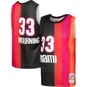 Fantastico Cool Prestigioso Alonzo Mourning Miami Heat Hardwood Classics 2005/06 Split Swingman Jersey Black/Red per i devoti sostenitori