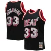 Elegante Bellissimo Alonzo Mourning Miami Heat 1996/97 Hardwood Classics NBA 75th Anniversary Diamond Swingman Jersey Black per i devoti sostenitori