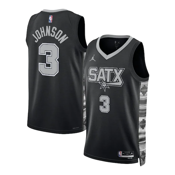 Versatile Fascinante Robusto Keldon Johnson San Antonio Spurs Jordan Brand Unisex Swingman Jersey Statement Edition Black per i devoti sostenitori