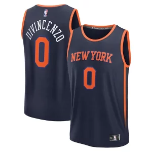 Duraturo Resistente Donte DiVincenzo New York Knicks Fast Break Replica Player Jersey Statement Edition Navy per i devoti sostenitori