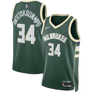 Delizioso Bellissimo Gorgeous Giannis Antetokounmpo Milwaukee Bucks Nike Unisex Swingman Jersey Icon Edition Hunter Green/White per i devoti sostenitori