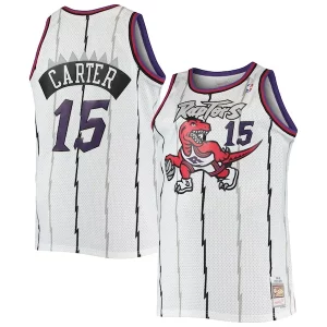 Trendy Vince Carter Toronto Raptors 1998/99 Big & Tall Hardwood Classics Swingman Jersey White/Purple per i devoti sostenitori