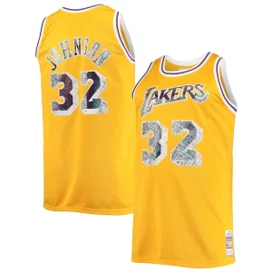 Meraviglioso Delizioso Robusto Magic Johnson Los Angeles Lakers Big & Tall 1984/85 NBA 75th Anniversary Diamond Swingman Jersey Gold per i devoti sostenitori