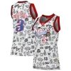 Delizioso Allen Iverson Philadelphia 76ers Women's 2000 Doodle Swingman Jersey White per i devoti sostenitori