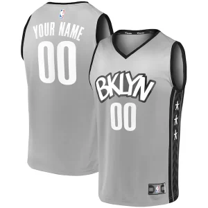 Resistente Gorgeous Versatile Brooklyn Nets Youth Custom Fast Break Replica Jersey Gray Statement Edition per i devoti sostenitori