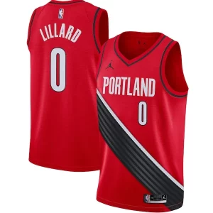 Sofisticato Carino Attraente Damian Lillard Portland Trail Blazers Jordan Brand 2020/21 Swingman Jersey Statement Edition Red per i devoti sostenitori