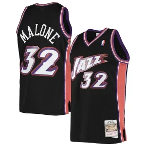 Attraente Resistente Carino Karl Malone Utah Jazz 2001/02 Hardwood Classics Swingman Jersey Black per i devoti sostenitori
