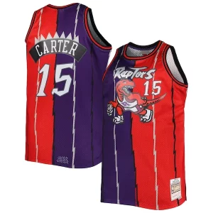 Fantastico Vince Carter Toronto Raptors Big & Tall Hardwood Classics 1998/99 Split Swingman Jersey Purple/Red per i devoti sostenitori