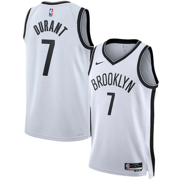 Carino Kevin Durant Brooklyn Nets Nike Unisex Swingman Jersey Association Edition White/Black per i devoti sostenitori