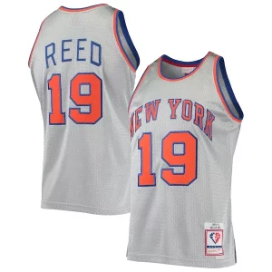 Resistente Willis Reed New York Knicks 75th Anniversary 1969/70 Hardwood Classics Swingman Jersey Silver per i devoti sostenitori