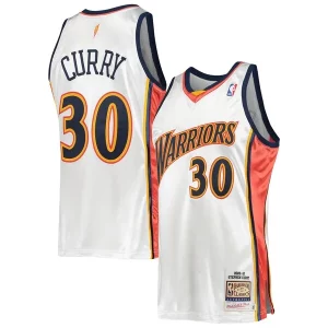 Eccezionale Accattivante Bellissimo Stephen Curry Golden State Warriors 2009/10 Hardwood Classics Authentic Jersey White per i devoti sostenitori