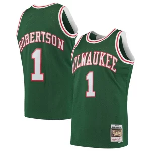 Meraviglioso Lussuoso Fascinante Oscar Robertson Milwaukee Bucks 1971/72 Hardwood Classics Swingman Jersey Green per i devoti sostenitori