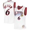 Stupendo Allen Iverson Philadelphia 76ers 2001/02 Hardwood Classics Swingman Jersey White/Red per i devoti sostenitori