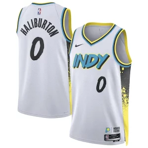 Bellissimo Tyrese Haliburton Indiana Pacers Nike Unisex 2024/25 Swingman Player Jersey City Edition White per i devoti sostenitori