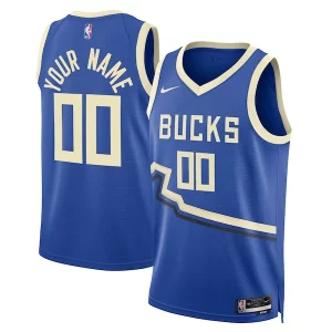 Fascinante Meraviglioso Accattivante Milwaukee Bucks Nike Unisex 2024/25 Custom Swingman Jersey City Edition Royal per i devoti sostenitori