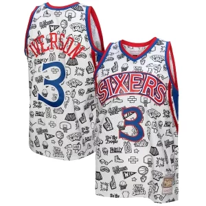 Splendido Cool Allen Iverson Philadelphia 76ers 1996/97 Swingman Jersey White per i devoti sostenitori
