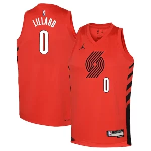 Incantevole Fantastico Damian Lillard Portland Trail Blazers Jordan Brand Youth Swingman Jersey Statement Edition Red per i devoti sostenitori
