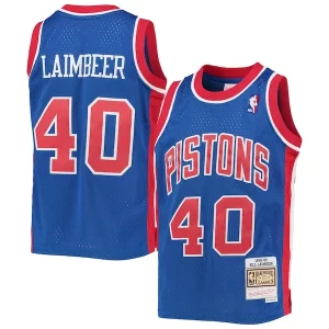 Carino Elegante Delizioso Bill Laimbeer Detroit Pistons Youth 1988/89 Hardwood Classics Swingman Jersey Blue per i devoti sostenitori