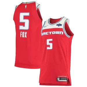 Sofisticato De'Aaron Fox Sacramento Kings Nike Authentic Badge Jersey City Edition Red per i devoti sostenitori