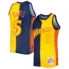 Versatile Baron Davis Golden State Warriors Hardwood Classics 2006/07 Split Swingman Jersey Navy/Gold per i devoti sostenitori