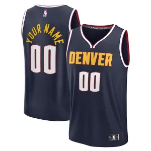 Bellissimo Attraente Denver Nuggets Fast Break Custom Jersey Icon Edition Navy/Blue per i devoti sostenitori