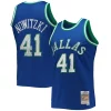 Pratico Splendido Elegante Dirk Nowitzki Dallas Mavericks 1998/99 Hardwood Classics NBA 75th Anniversary Diamond Swingman Jersey Blue per i devoti sostenitori