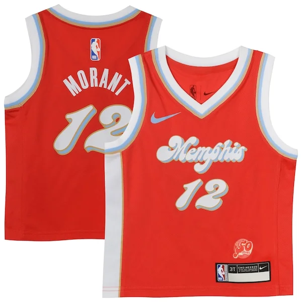 Comodo Resistente Pratico Ja Morant Memphis Grizzlies Nike Toddler 2024/25 Swingman Player Jersey City Edition Red per i devoti sostenitori