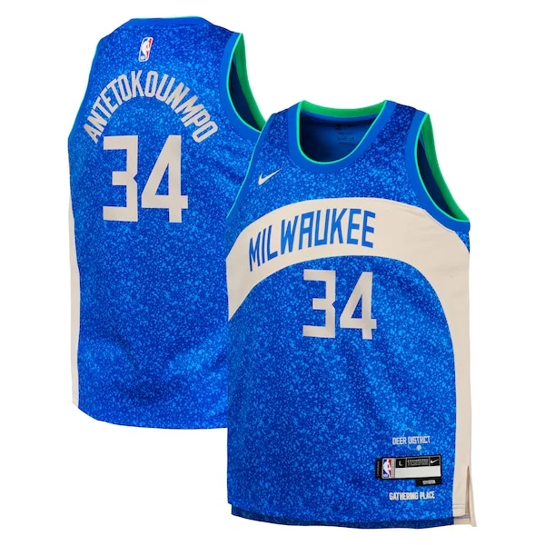Moderno Classico Comodo Giannis Antetokounmpo Milwaukee Bucks Nike Youth Swingman Replica Jersey City Edition Royal per i devoti sostenitori