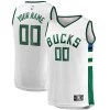 Versatile Incantevole Milwaukee Bucks Youth Fast Break Replica Custom Jersey Association Edition White per i devoti sostenitori