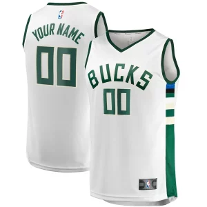 Versatile Incantevole Milwaukee Bucks Youth Fast Break Replica Custom Jersey Association Edition White per i devoti sostenitori