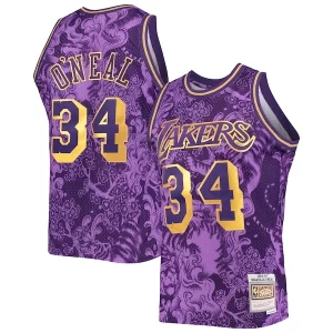 Incantevole Shaquille O'Neal Los Angeles Lakers Hardwood Classics 1996/97 Lunar New Year Swingman Jersey Purple per i devoti sostenitori