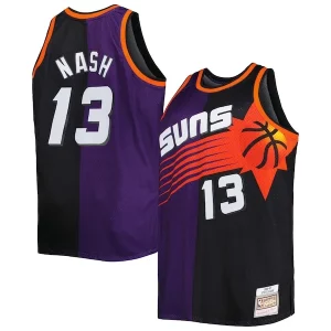 Lussuoso Steve Nash Phoenix Suns Big & Tall Hardwood Classics 1996/97 Split Swingman Jersey Purple/Black per i devoti sostenitori