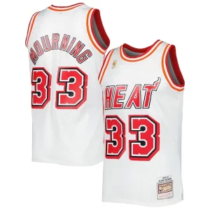 Ottimo Prestigioso Eccezionale Alonzo Mourning Miami Heat Hardwood Classics Swingman Jersey White per i devoti sostenitori