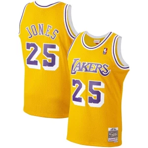 Fantastico Ed Jones Los Angeles Lakers 1994/95 Hardwood Classics Swingman Jersey Gold per i devoti sostenitori