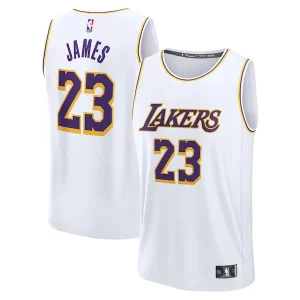 Gorgeous LeBron James Los Angeles Lakers Youth Fast Break Replica Player Jersey Association Edition White per i devoti sostenitori