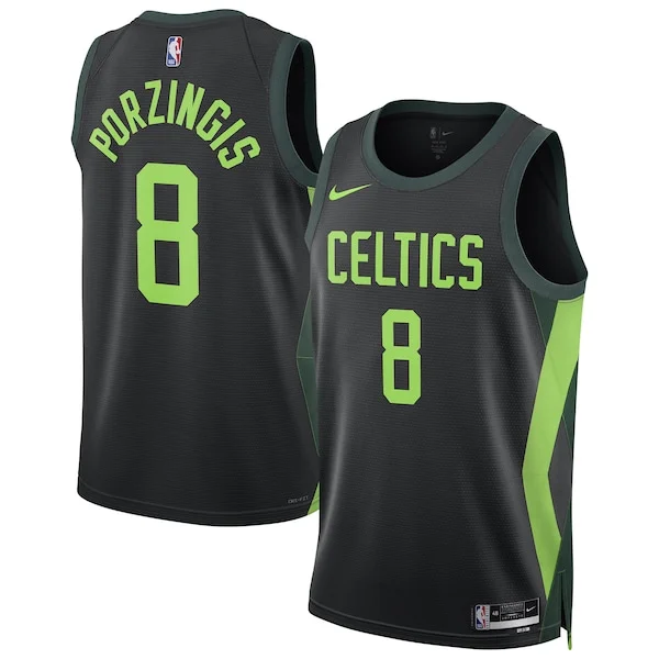 Magnifico Kristaps Porzingis Boston Celtics Nike Unisex 2024/25 Swingman Player Jersey City Edition Black per i devoti sostenitori