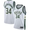 Cool Robusto Giannis Antetokounmpo Milwaukee Bucks Nike Unisex Swingman Jersey Association Edition White/Hunter Green per i devoti sostenitori