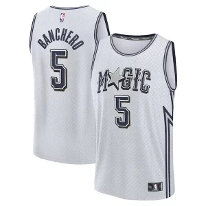 Classico Attraente Paolo Banchero Orlando Magic Youth 2024/25 Fast Break Player Jersey City Edition Silver per i devoti sostenitori