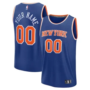 Carino New York Knicks Custom Fast Break Jersey Blue Icon Edition per i devoti sostenitori