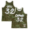 Magnifico Accattivante Shaquille O'Neal Orlando Magic Hardwood Classics 1994/95 Ghost Green Swingman Jersey Camo per i devoti sostenitori