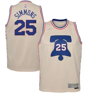 Raffinato Ben Simmons Philadelphia 76ers Nike Youth 2020/21 Swingman Player Jersey Cream Earned Edition per i devoti sostenitori