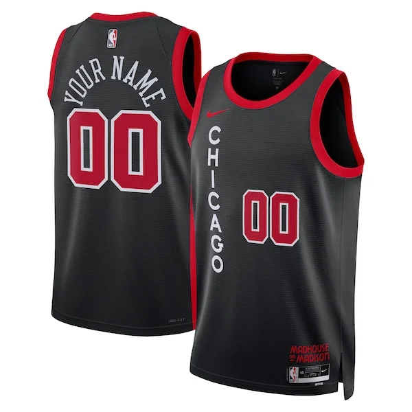 Elegante Stupendo Chicago Bulls Nike Unisex 2023/24 Custom Swingman Jersey Black City Edition per i devoti sostenitori